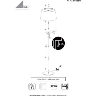 Lampa podłogowa Lyon | Trio - Nowoczesny Design