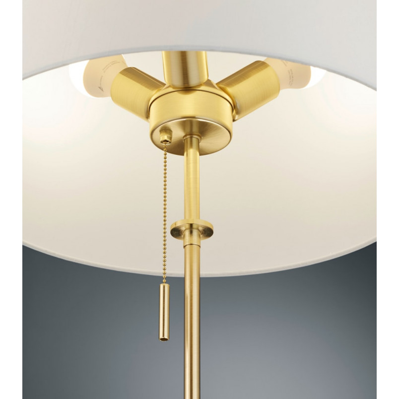 Lampa podłogowa Glamour Biała/Mosiądz - Trio Lyon | Kup Teraz