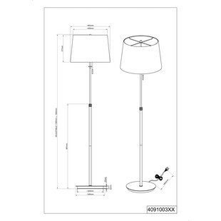 Lampa podłogowa Glamour Biała/Mosiądz - Trio Lyon | Kup Teraz