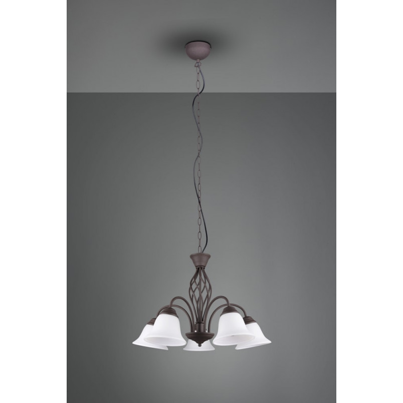Żyrandol Rustica | Trio - Miedziano-biały, 60cm | Sklep z Lampami