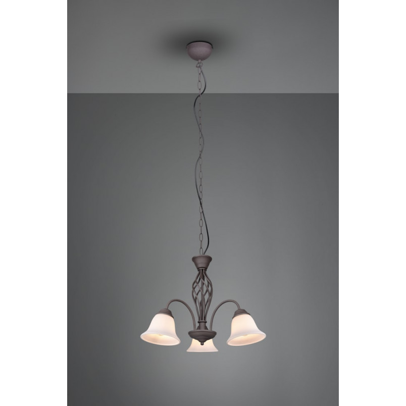 Żyrandol Rustica | Trio - Miedziano-biały, 55cm | Sklep z Lampami