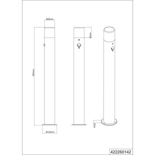 Słupek ogrodowy Trio Hoosic: Czujnik ruchu | 80cm | Antracyt