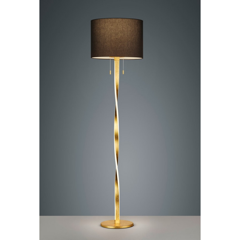 Lampa podłogowa glamour czarno-złota Nandor | Trio