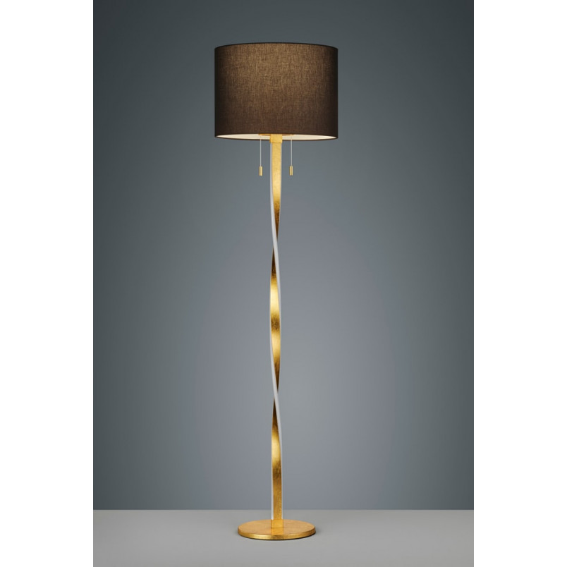 Lampa podłogowa glamour czarno-złota Nandor | Trio