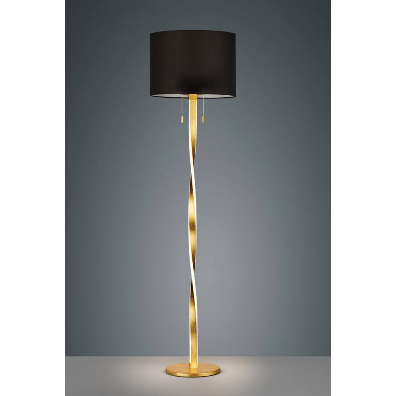 Lampa podłogowa glamour czarno-złota Nandor | Trio