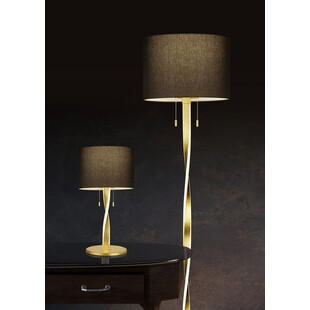 Lampa podłogowa glamour czarno-złota Nandor | Trio