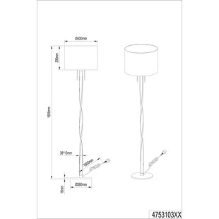 Lampa podłogowa glamour czarno-złota Nandor | Trio