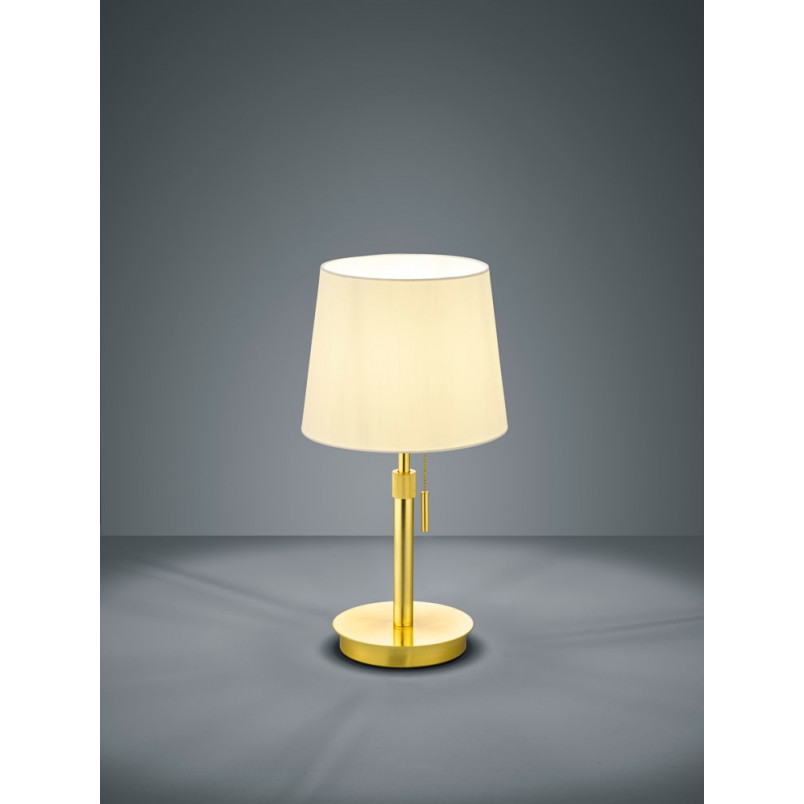 Lampa stołowa Lyon Trio | Glamour, Mosiądz, Biały Abażur