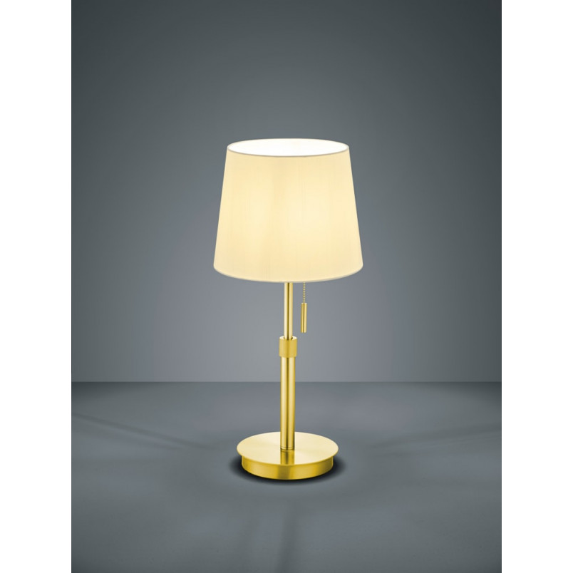 Lampa stołowa Lyon Trio | Glamour, Mosiądz, Biały Abażur