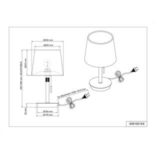 Lampa stołowa Lyon Trio | Glamour, Mosiądz, Biały Abażur