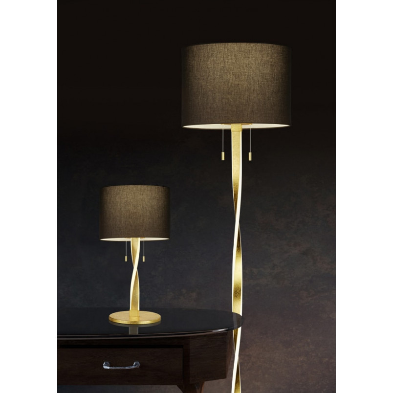 Lampa stołowa glamour czarno-złota Nandor | Trio