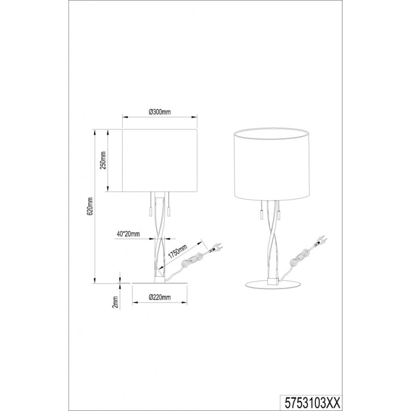 Lampa stołowa glamour czarno-złota Nandor | Trio