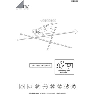 Lampa sufitowa LED Trio Tiriac III | Nowoczesny design