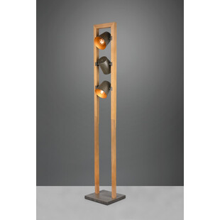 Lampa podłogowa industrialna Bell Trio - Loft i drewno