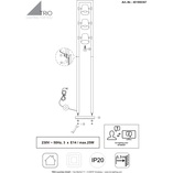 Lampa podłogowa industrialna Bell Trio - Loft i drewno