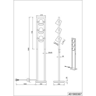 Lampa podłogowa industrialna Bell Trio - Loft i drewno