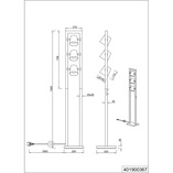 Lampa podłogowa industrialna Bell Trio - Loft i drewno