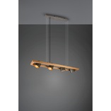 Lampa industrialna Bell IV | Trio - 100cm, Nikiel + Drewno
