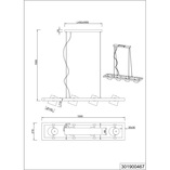Lampa industrialna Bell IV | Trio - 100cm, Nikiel + Drewno