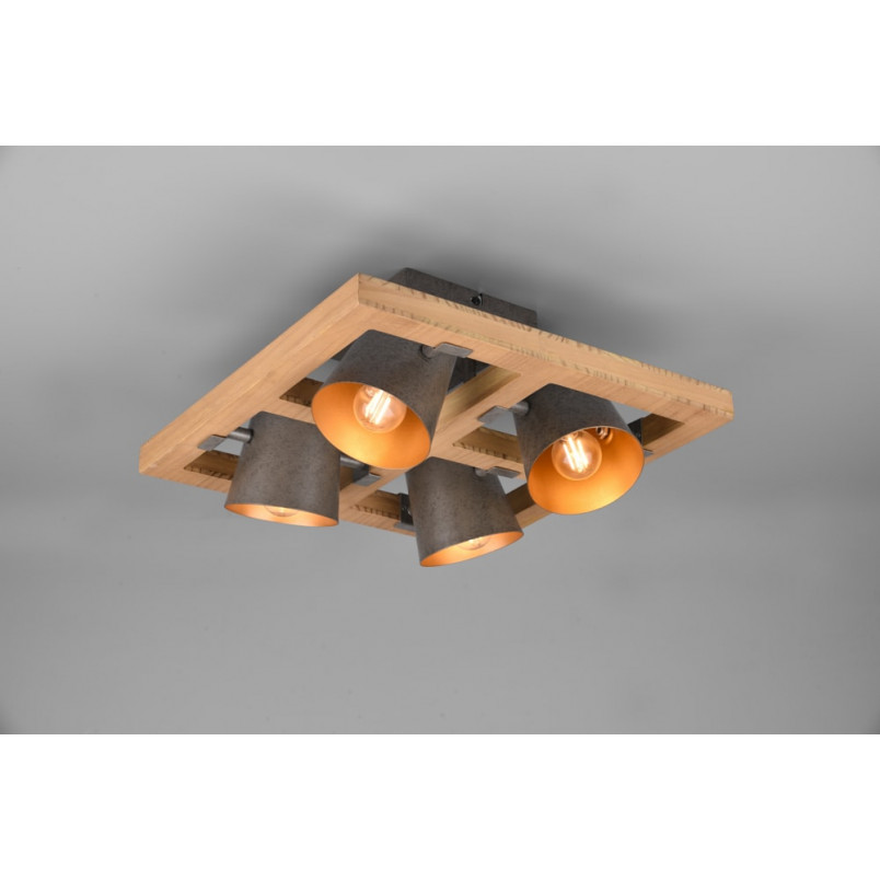 Plafon drewniany industrialny Bell | Trio - Oświetlenie Loft