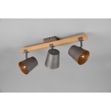 Reflektor industrialny Bell III Trio | Loft, drewno, E14
