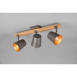 Reflektor industrialny Bell III Trio | Loft, drewno, E14