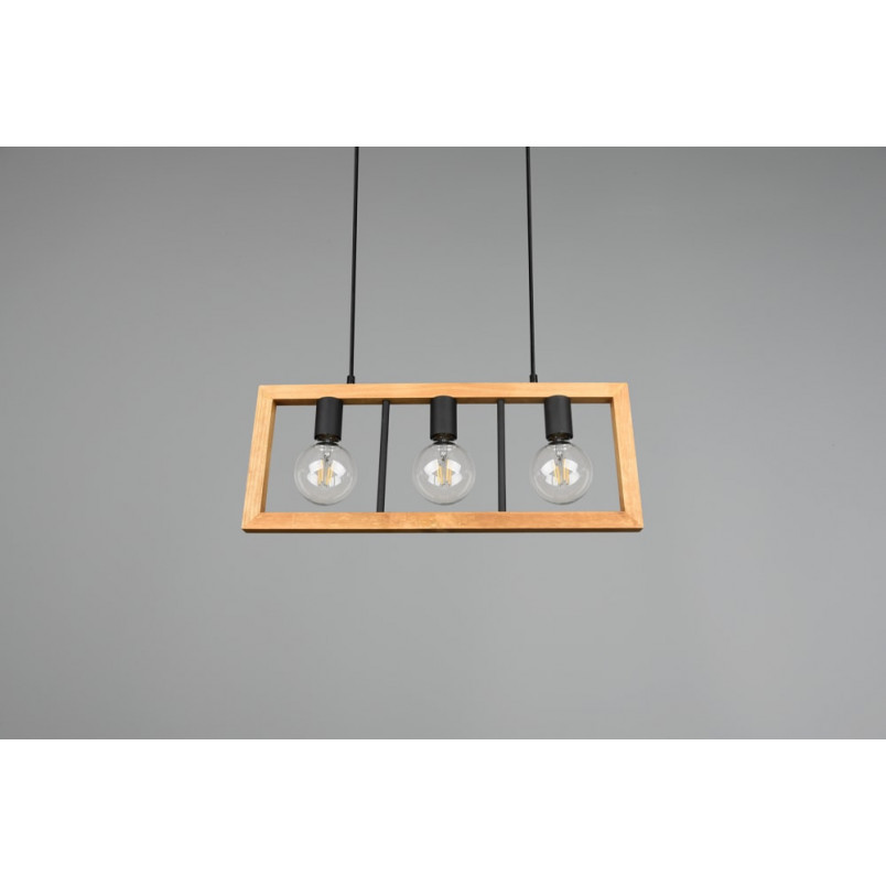 Lampa wisząca drewniana Agra III Trio | 60cm - Sklep z Lampami