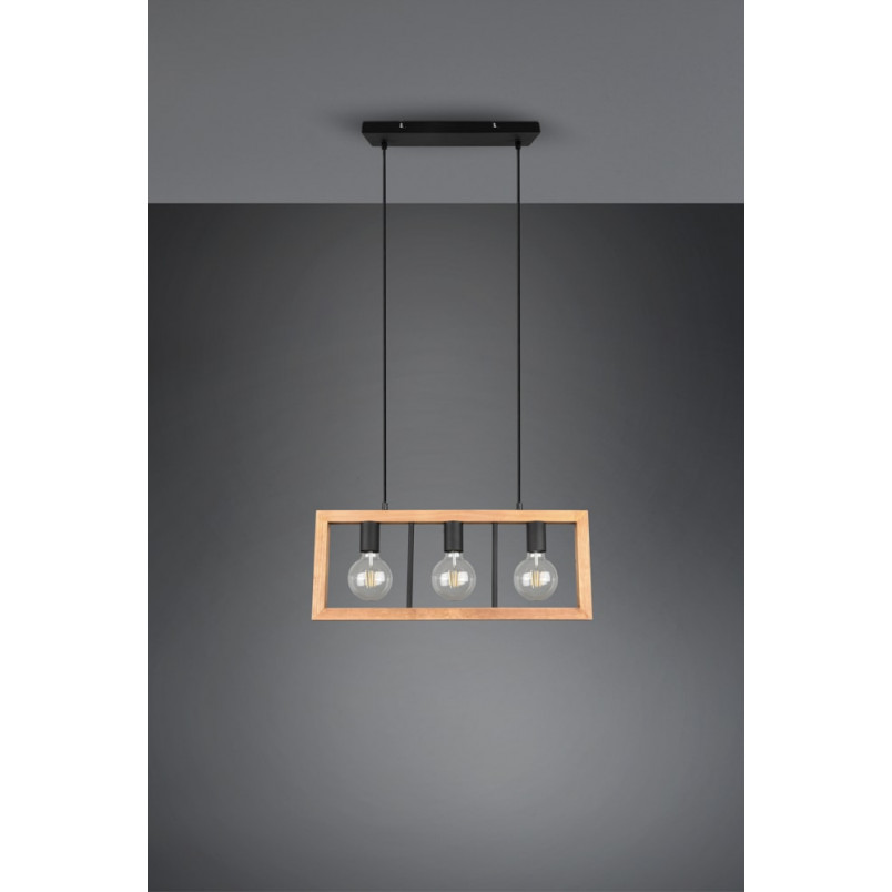 Lampa wisząca drewniana Agra III Trio | 60cm - Sklep z Lampami