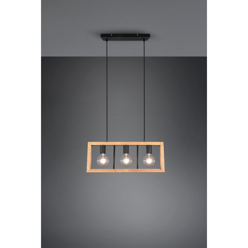 Lampa wisząca drewniana Agra III Trio | 60cm - Sklep z Lampami