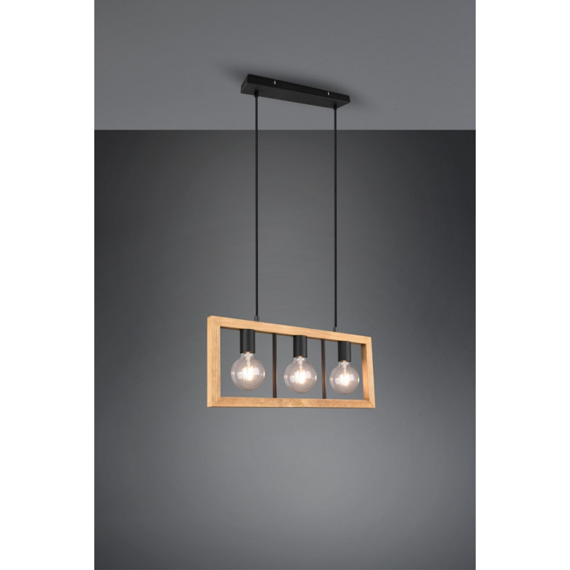 Lampa wisząca drewniana Agra III Trio | 60cm - Sklep z Lampami