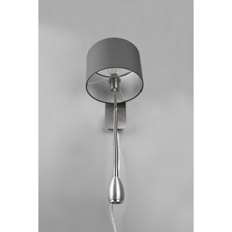 Kinkiet z abażurem Trio Hotel | Lampa do czytania - Szary