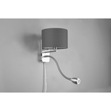 Kinkiet z abażurem Trio Hotel | Lampa do czytania - Szary