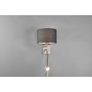 Kinkiet z abażurem Trio Hotel | Lampa do czytania - Szary