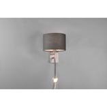 Kinkiet z abażurem Trio Hotel | Lampa do czytania - Szary