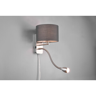 Kinkiet z abażurem Trio Hotel | Lampa do czytania - Szary