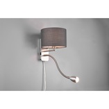Kinkiet z abażurem Trio Hotel | Lampa do czytania - Szary