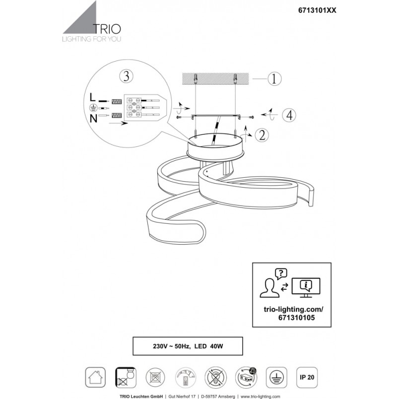 Lampa Sufitowa LED Francis Trio | Nowoczesny Design