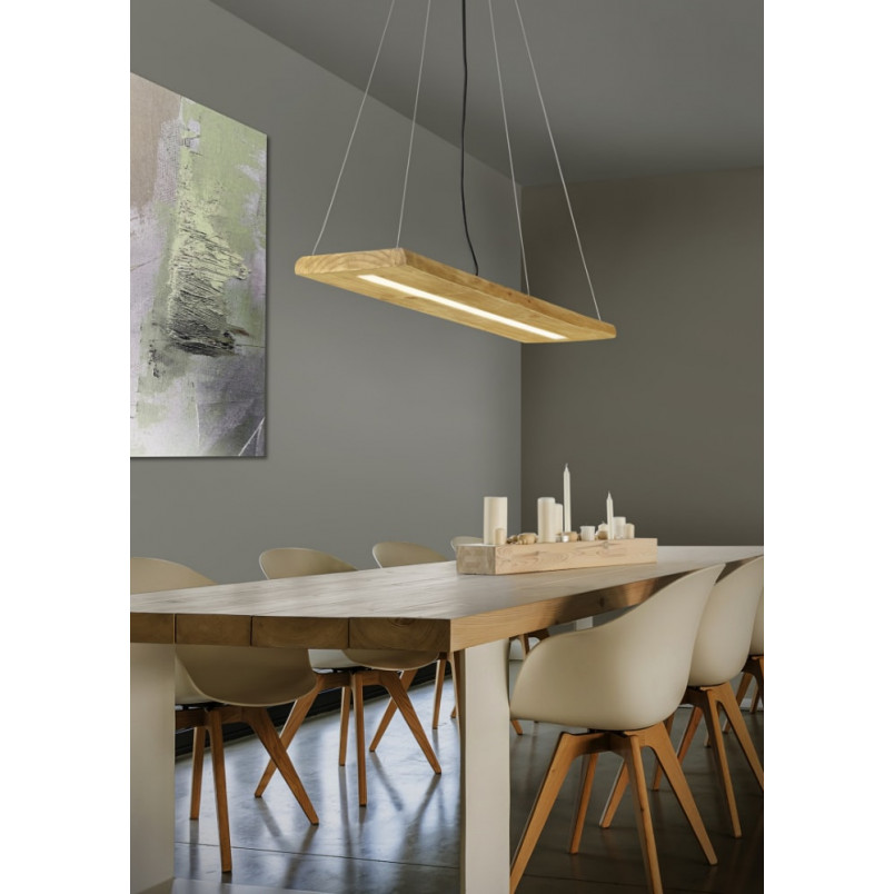 Lampa drewniana wisząca Brad LED 100cm - Trio | Naturalne drewno
