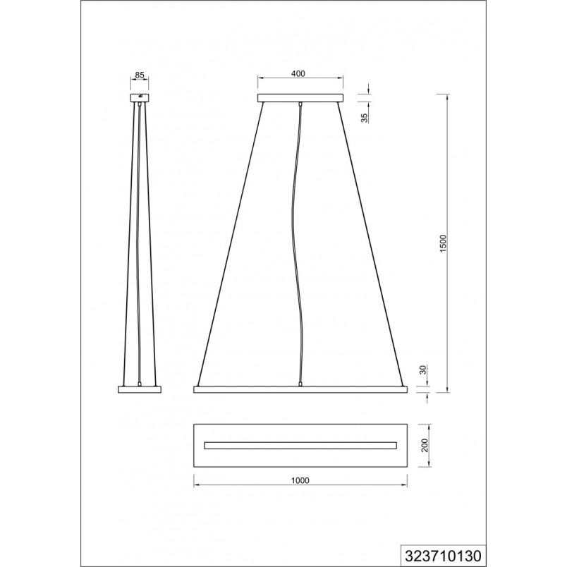 Lampa drewniana wisząca Brad LED 100cm - Trio | Naturalne drewno