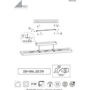 Lampa sufitowa drewniana Brad 100cm LED Trio | Ciepłe Światło