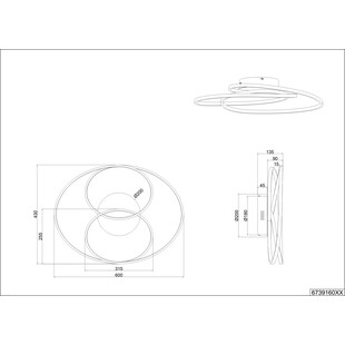 Plafon LED Gale Trio 60cm Nikiel | Nowoczesne Lampy