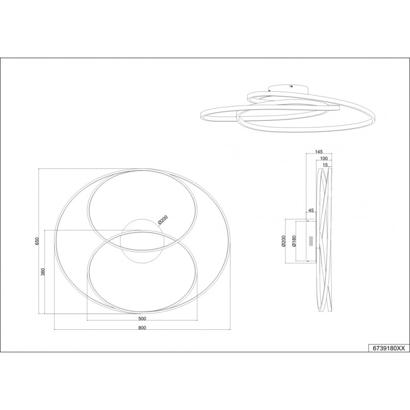 Plafon LED Gale 80cm Trio | Nowoczesne oświetlenie