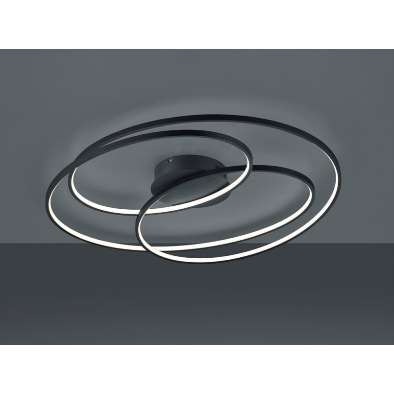 Plafon LED Gale 80cm Czarny Trio | Nowoczesne Oświetlenie