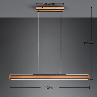 Lampa wisząca drewniana Deacon Trio | 110cm, LED
