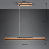 Lampa wisząca drewniana Deacon Trio | 110cm, LED