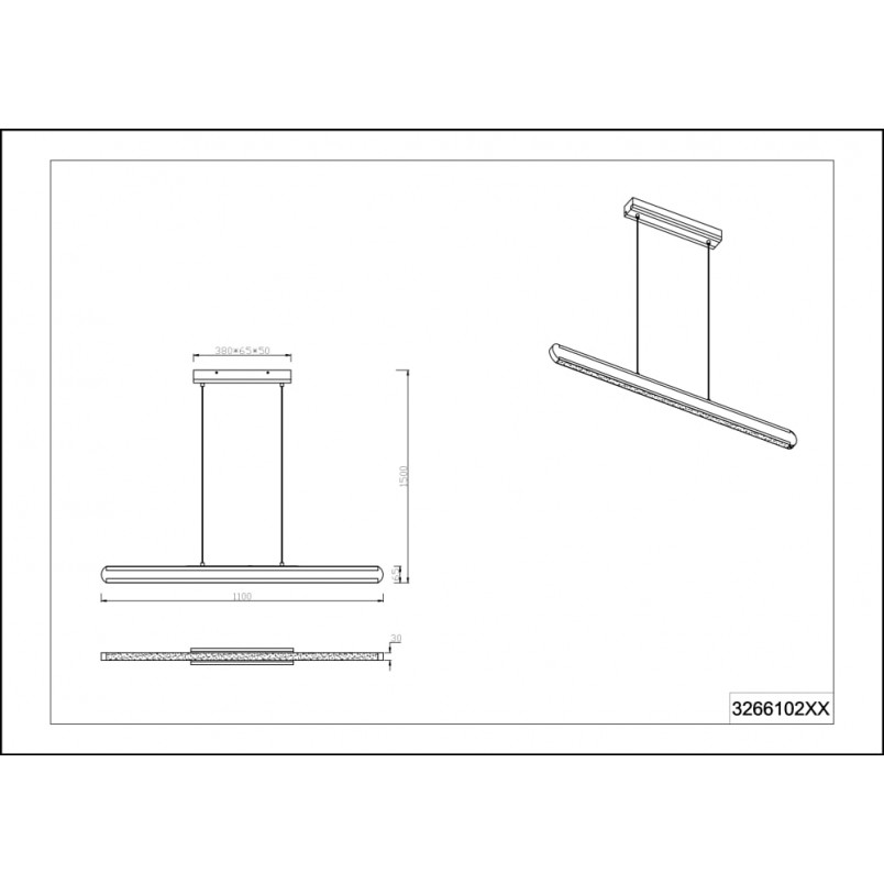 Lampa wisząca drewniana Deacon Trio | 110cm, LED