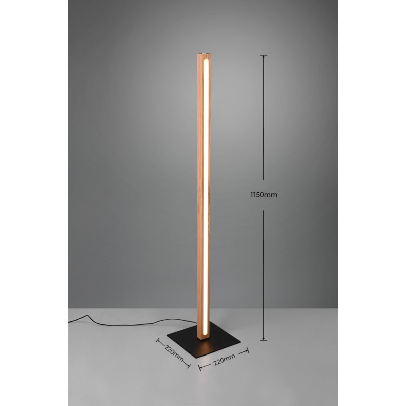 Lampa podłogowa drewniana Bellari LED Trio - Ściemnianie