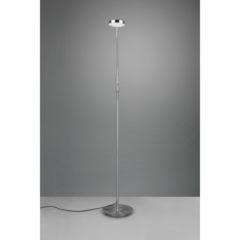 Lampa podłogowa LED Trio Monza - Srebrna, ze ściemniaczem