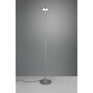 Lampa podłogowa LED Trio Monza - Srebrna, ze ściemniaczem