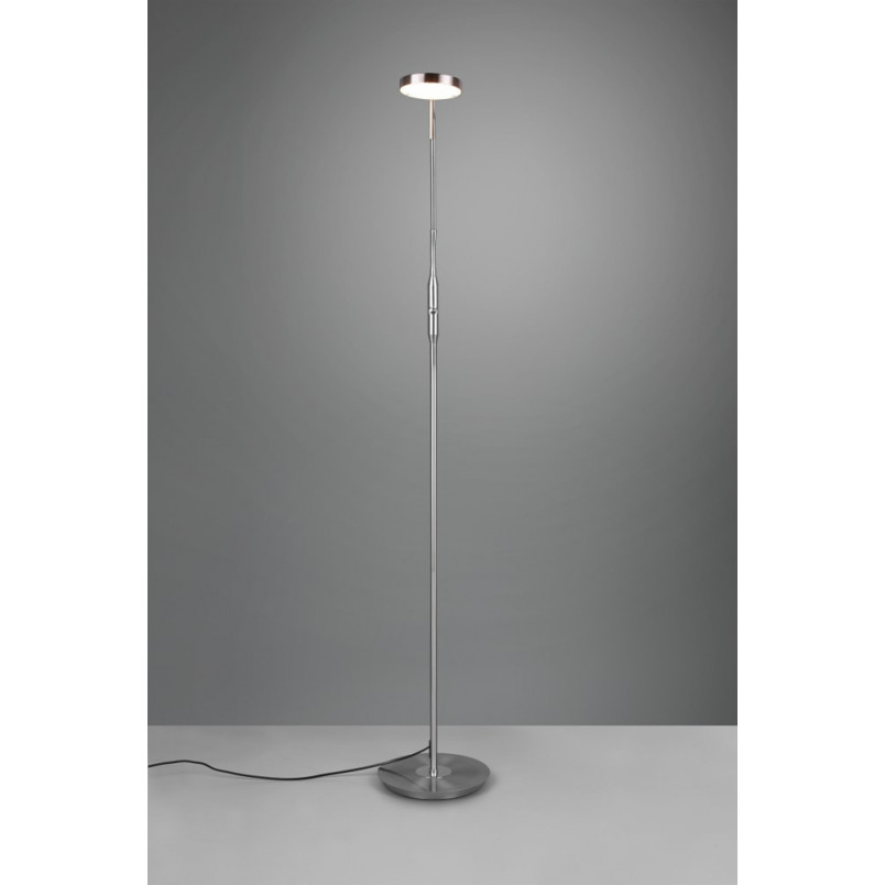 Lampa podłogowa LED Trio Monza - Srebrna, ze ściemniaczem